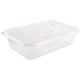 We Can Source It Ltd - 50 x Clear Plastic Takeaway Food Containers with Lids Microwave, Freezer & Dish Washer Safe - 500ml