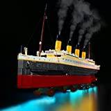 AMOC LED Lighting Kit Suitable for Lego 10294 - Titanic (with Battery Box, LED Included Only, No LEGO Kit) - Upgrade (With Smoke Effects)