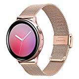TRUMiRR Compatible with Galaxy Watch Active2/Galaxy Watch Active Strap, 20mm Mesh Woven Stainless Steel Watch Strap Quick Release Band for Samsung Galaxy Watch Active/Galaxy Watch Active2