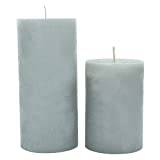 G Decor Scented Marble Modern Light Grey Patchouli, Perfect for Meditation, Pillar Candle (Set of Two)