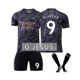 (22(120-130CM)) Arsenal 22/23 Away Jersey G.Jesus No.9 Soccer Jersey Set