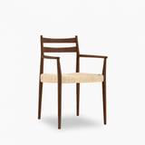 Caleb Wooden Carver Chair, Natural Weave & Walnut
