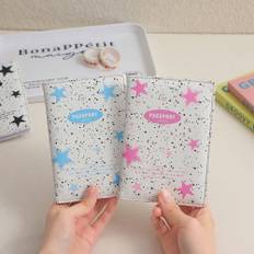 SHEIN Colorful PU Leather Starry Passport Holder Student Long MultiCard Holder Wallet Large Capacity MultiLayer Card Slot Transit Card Meal Card And Coin Pu