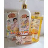Veet gold vit c body lotion, vit c skin corrector oil 1000ml& carrot soap. 3set