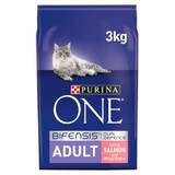 Purina ONE Salmon & Whole Grains Dry Adult Cat Food 3kg