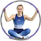 Core Balance Wavy Weighted Hula Hoop For Adult Fitness Foam Padded Size Adjustable 1kg (Purple)
