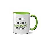 I've Got a Spreadsheet for That Mug - Funny Office Joke IT Present Gift Ideas Tea Coffee Novelty Heavy Duty Handle Dino Coated Dishwasher/Microwave Safe Sublimation Ceramic (Green Handle Prime)