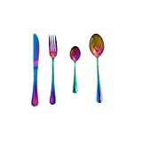Sabichi 197290 Iridescent Rainbow Effect 16pc Cutlery Set, Flatware Set for Four People, Includes Table Knife, Fork, Spoons