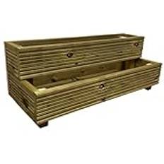 Cutncraft Designs Large Wide Stepped tired Decking patio Planter - Wooden Decking Patio Planter Trough herb Box 88cm