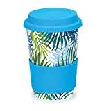 Dunoon Travel Mug with Silicone Lid & Sleeve - Dishwasher Save - Made in England (Orinoco Palm)