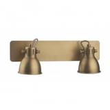 Dar Idaho 2 Light Switched Spotlight Wall Fixture in a Natural Brass Finish