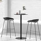 Yopappol Outdoor Bistro Table with Metal Base, Standing Circular Cocktail Table Patio Bar Tables High Top Pub Table for Living Room, Dining, Bistro, Cafe or Office (Size : 70x70x104cm)