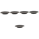 Ciieeo 5 Pcs Disc Candle Holder Base Party Candle Stand Wax Melt Trays Party Candle Holder Tealight Candles Black Table Decor Wedding Decorations Candle Holders Iron Candlestick