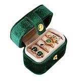 VALINK Travel Jewelry Ring Case, Multifunctional Mini Travel Jewelry Case,Small Jewelry Ring Box,Ring Holder for Travel,Wedding,Bridesmaid Gift Dai Green