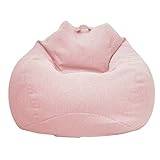 RHDFKOD Simple Bean Bag Chair Cover, Bean Bag Cover Without Filler Detachable Washable Linen Material Bean Bag Cover for Living Room Bedroom,light pink,35.4"*43.3"