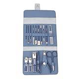 16 in 1 Nail Clipper Set Manicure Pedicure Set Professional Stainless Steel Cuticle trimmer Grooming Kit for Men - Blue