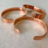 Mens Personalised Copper Cuff Bracelet - Lined