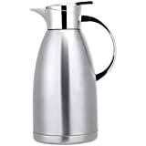 Wylnsie 2.3 Litre Stainless Steel Thermos Flask, Teapot, Double Layer Vacuum Coffee Pot, Thermos Flask, Stainless Steel, Thermos Flask, Coffee Tea