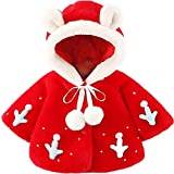 Kids Coat Parka Outerwear Baby Boy'S Girl'S Hooded Jacket Cape Cloak Poncho Winter Coat Thick Coat Warm Outerwears (Color : RED A, One Size : 18-24 MONTHS)