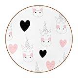 White Unicorn Coasters Set of 6 Coasters for Drinks Coasters Non Slip Coasters Backing for Coffee Mug Wine Glass Bottle Home and Bar