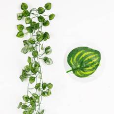 (Watermelon leaves) Artificial Plants Rattan Green Creeper Ivy Leaf Silk Garland Wall Hanging Vine
