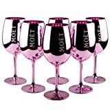 Moet & Chandon Imperial Glasses Real Glass Pink Rose Pink Champagne Glass Limited Ibiza Pack of 6