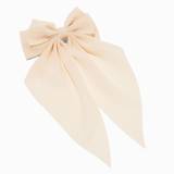 Claire's Ivory Bow Long Tail Barrette Hair Clip