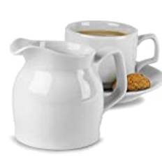 Genware Royal Jugs 10oz / 280ml - Case of 6 | Porcelian White Jug, Gravy Jug, Cream Jug, Milk Jug | Commercial Quality Tableware for Domestic and Catering Use