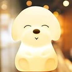 Qoddle Silicon Doggie Kids Night Light, 7 Colors Nightlight for Nursery Decoration Dimmable Kids Lamp, Rechargeable Night Light Kids, Kawaii Pusheen Lamp, Dog Lamp Gift for Girls
