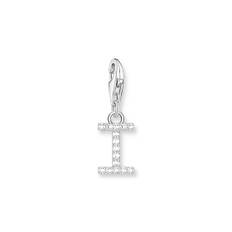Thomas Sabo Ladies' Sterling Silver Cubic Zirconia Charm Pendant Letter I