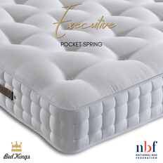 Executive Pocket Spring Mattress - Small Double 120cm 4ft / 2000 Pocket Springs (Firmer) / 2 x layers of 1750 tablet springs