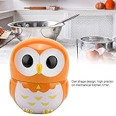 Sonew Sturdy ABS Kitchen Timer with Cute Owl Design, Mechanical Home Cooking Clock, No Battery Required, Precise Timing Range of 1-55 Minutes (Orange)