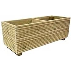 Cutncraft Designs Large Decking patio Planter -Wooden Decking Patio Planter Trough herb Box 88cm with central divide
