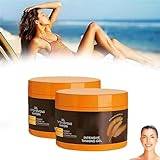 Luxury Intensive Tanning Gel,Tanning Oil for Beach Travel Size,Natural Tanning Accelerator Cream Gel,Dark Brown Tanning Gel for Sunbeds & Outdoor Sun (2 Pcs)