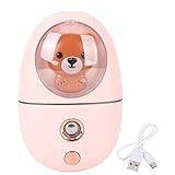 Gavigain 35ml 500mah Handheld Face Steamer,Cute Animal Facial Mist Sprayer USB Rechargeable Mini Eye Face Humidifier for Travelling (Pink)