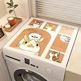 BLUEZY Washing Machine and Dryer Top Covers, Tumble Dryer Cover, Anti-Slip Fridge Dust Cover, Waterproof, Anti-Slip, Breathable, for Microwave Ovens, Cabinets, Desks, Floors E,50 * 50CM