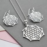 Sterling Silver Moroccan Flower Jewellery Set, Silver - One Size