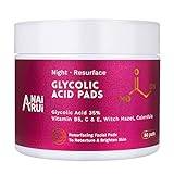 ANAiRUi Glycolic Acid Pads, Resurfacing AHA Facial Pads with Vitamins B5, C & E, Witch Hazel & Calendula, Exfoliating Face Pads for Dark Spots, Acne, and Reduces Fine Lines & Wrinkles, 80 Pads
