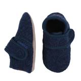 Melton Wool Velcro Slippers - Navy - EU 22-23 / UK 5-6