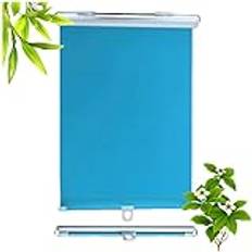 Agashi Suctcup Roller Blind, Blackout Rolleres Without Drilling, Blackout Roll up Blinds, Retractable Blackoutains Window Blind/Blue/72 * 125Cm(28.3 * 49.2In)