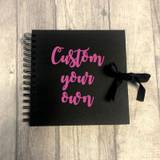 Customise and Personalise Your Own Black Scrapbook, Special Occasion Keepsake Gift Memory Collage Scrapbook Album