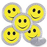 Best Impressions Silver Coloured Golf Ball Markers with Names (Smiley Face)