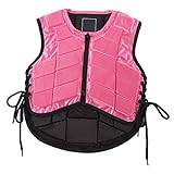KKPLZZ Kids Equestrian Vest Foam Padded Safety Horse Riding Protective Gear Body Protector Pink (CS)