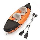 Inflatable Kayak, Kayak 321×88CM Inflatable Boat Drift Boat Fishing Boat Adult Adventure Rafting Canoe 2-Person Inflatable Kayak Set with Aluminum Paddle and Air Pump