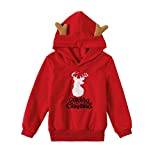 YogfegY Petticoat Dress Girl Kid's Matching Deer Winter Flower Warm Top Hoodie Family Sleeve Christmas Long Denim Dress 8 Years Book (Red, 130 4-5y)