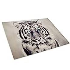 White Tiger Black Blue Glass Chopping Board Kitchen Worktop Saver Protector
