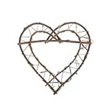 Ciieeo 2pcs Heart-shaped Rattan Plaited Garland Grapevine Wreaths for Crafts Wall Hanging Wreath Festival Garland Rings Handmade Rings Vine Heart Wreath Heart Ring Photo Frame Branch
