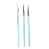3Pcs Nail Art Brushes Fine Liner, Nail Art Dotting Liner Brush, Gel Nail Polish Pen, UV Gel Painting Pen Drawing Tool Set Rhinestone Handle (blue)