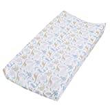 aden + anais Essentials Changing mat Cover, 100% Cotton Muslin, Super Soft & Breathable, Tailored Snug Fit, Single, Natural History 84 cm x 43 cm