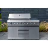 6 - Burner Free Standing Gas Grill with Side Burner and Cabinet